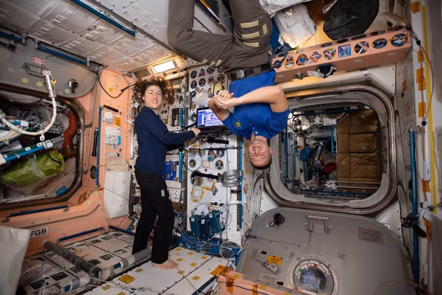 Các nhà du hành vũ trụ trên Trạm Vũ trụ Quốc tế ISS. Ảnh: NASA