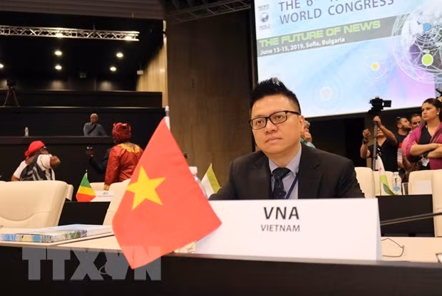  Ông Lê Quốc Minh tham dự các hoạt động tại Đại hội các Hãng thông tấn toàn thế giới (NAWC) lần thứ 6, diễn ra tại thủ đô Sofia (Bulgaria), ngày 13/6/2019. (Ảnh: Ngọc Biên/TTXVN)