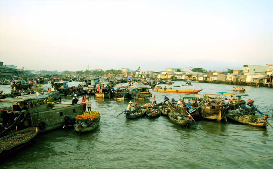 Chợ nổi Cái Răng ngày nay. Ảnh: TR.L.