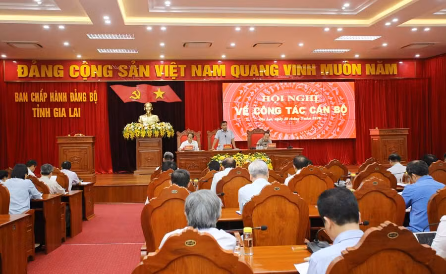Hội nghị toàn tỉnh về công tác cán bộ. Ảnh: Đăng Vũ