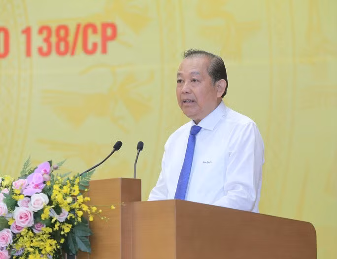 Phó Thủ tướng Thường trực Chính phủ Trương Hòa Bình đánh giá công tác phòng, chống tội phạm đã tập trung chỉ đạo giải quyết những vấn đề phát sinh, gây bức xúc trong nhân dân - Ảnh: VGP