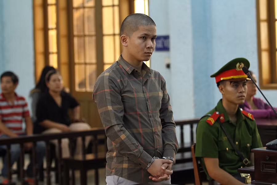 Bị cáo Nguyễn Tiến Tài tại phiên tòa. Ảnh: Văn Ngọc Tài đã bị tuyên án 15 năm tù giam. Ảnh: Văn Ngọc