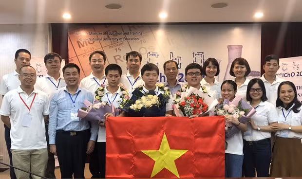  Đội tuyển Olympic Việt Nam đạt thành tích cao nhất trong lịch sử dự thi Olympic Hóa học quốc tế. (Ảnh: PV/Vietnam+)