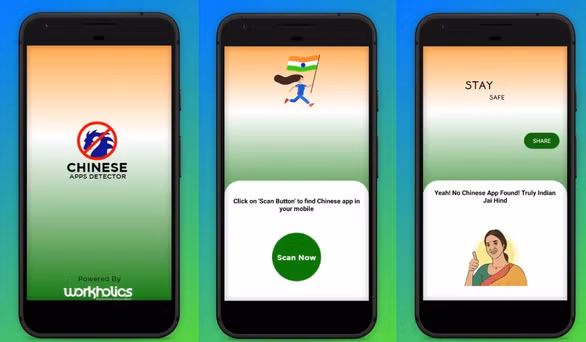 Giao diện đơn giản của Chinese App Detector. Ảnh chụp màn hình