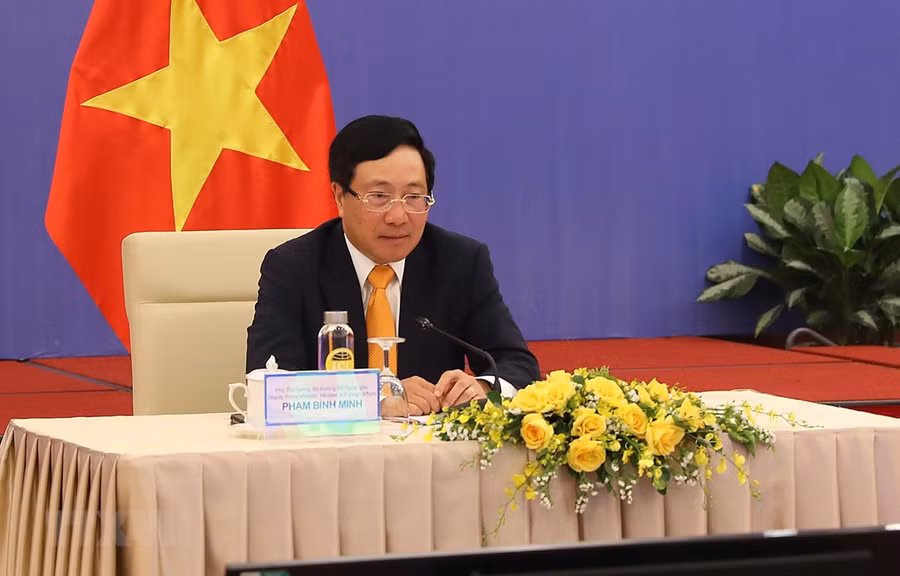  Phó Thủ tướng, Bộ trưởng Bộ Ngoại giao Phạm Bình Minh đồng chủ trì Phiên họp lần thứ 12 Ủy ban Chỉ đạo hợp tác song phương Việt Nam-Trung Quốc. (Ảnh: Lâm Khánh/TTXVN)