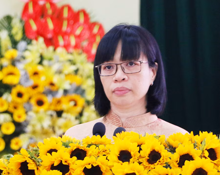 Bà Nguyễn Thị Thanh Lịch tái đắc cử Bí thư Thị ủy An Khê khóa mới. Ảnh: Tấn Minh