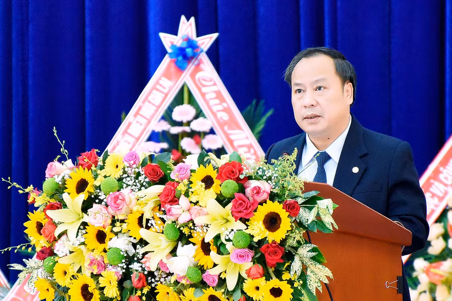Phó Bí thư Thường trực Tỉnh ủy Châu Ngọc Tuấn phát biểu chỉ đạo Đại hội. Ảnh: Đ.T