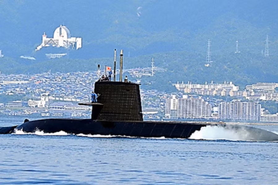 Tàu ngầm Nhật Bản Kuroshio tham gia tập trận quân sự ở Biển Đông. Ảnh: South China Morning Post.