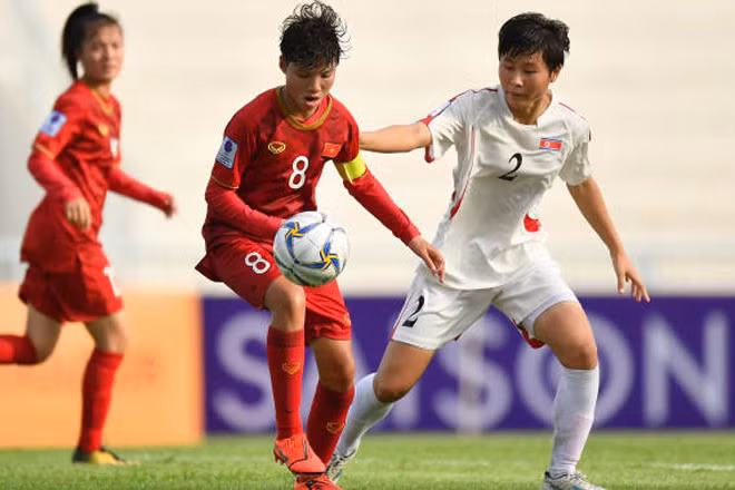  U16 nữ Việt Nam không thể tạo bất ngờ trước Triều Tiên. Ảnh: AFC.