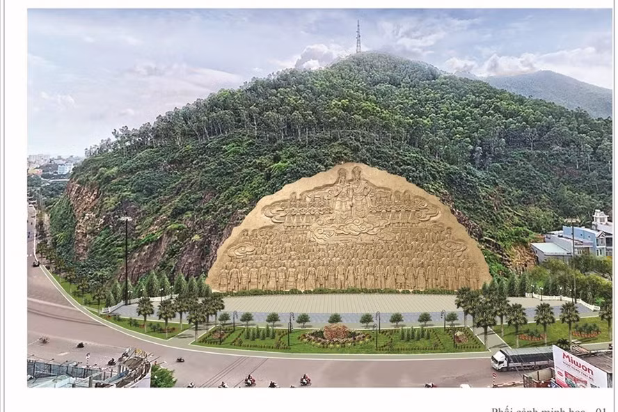 Phối cảnh “Lạc Long Quân - Âu Cơ và cội nguồn sức mạnh đại đoàn kết dân tộc”. Ảnh: Sở VH-TT Bình Định