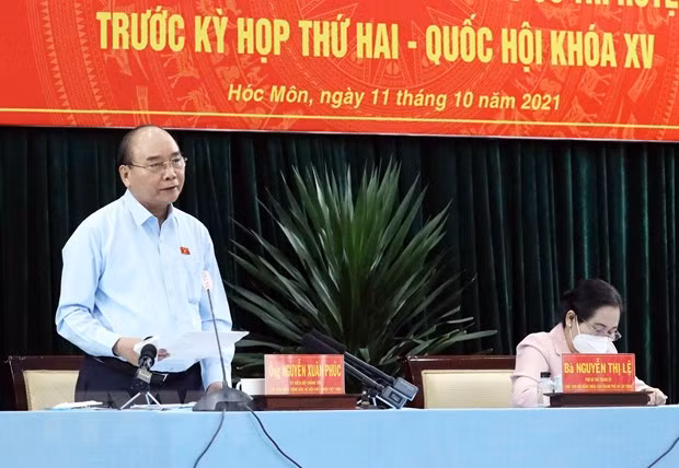 Chủ tịch nước Nguyễn Xuân Phúc phát biểu. (Ảnh: Thống Nhất/TTXVN) Chủ tịch nước Nguyễn Xuân Phúc phát biểu. (Ảnh: Thống Nhất/TTXVN)