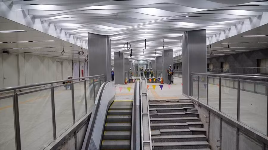 Tầng hầm metro trạm Ba Son. Ảnh: Độc Lập