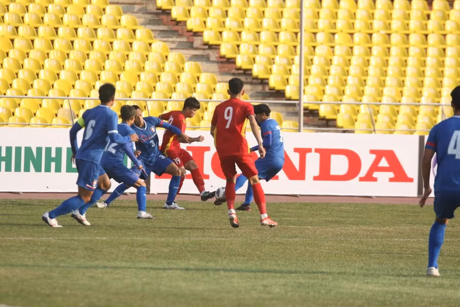 Đội U.23 Đài Loan chơi rất kiên cường. Ảnh: AFC