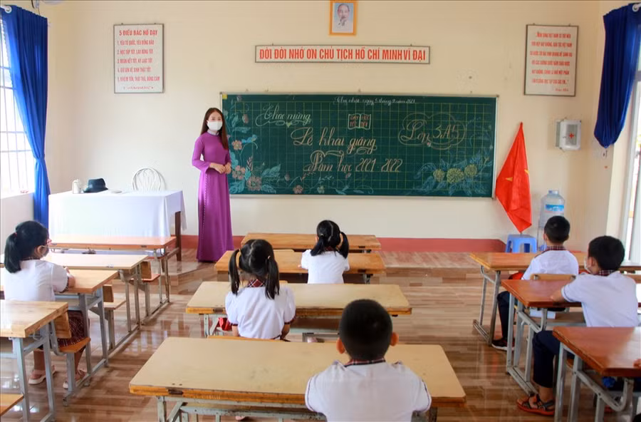 Một buổi học ở thành phố Gia Nghĩa. Ảnh: NH