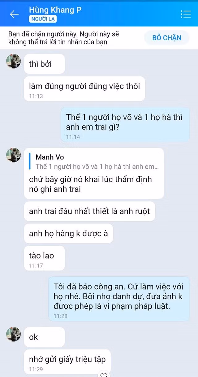 Những kẻ đòi nợ còn thách thức ông Mạnh báo công an. Ảnh: Chụp màn hình