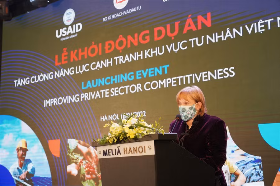  Giám đốc USAID Việt Nam Ann Marie Yastishock phát biểu tại sự kiện. Ảnh: USAID
