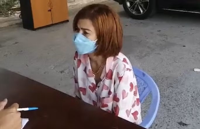 Đối tượng Anh tại cơ quan công an. Đối tượng Anh tại cơ quan công an