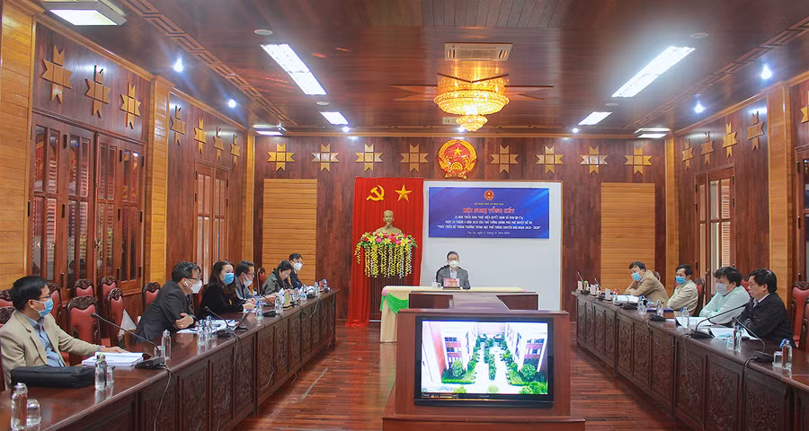  Quang cảnh hội nghị tại điểm cầu tỉnh Gia Lai. Ảnh: Mộc Trà