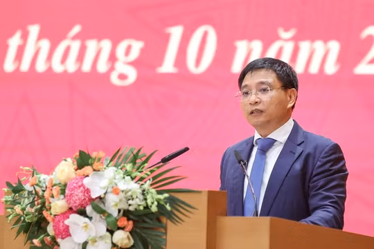 Tân Bộ trưởng Nguyễn Văn Thắng phát biểu. Ảnh: VGP