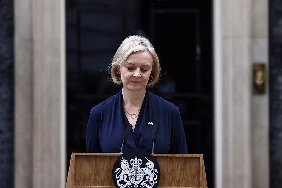 Thủ tướng Anh Liz Truss từ chức sau 6 tuần tại vị. Ảnh nguồn VnExpress