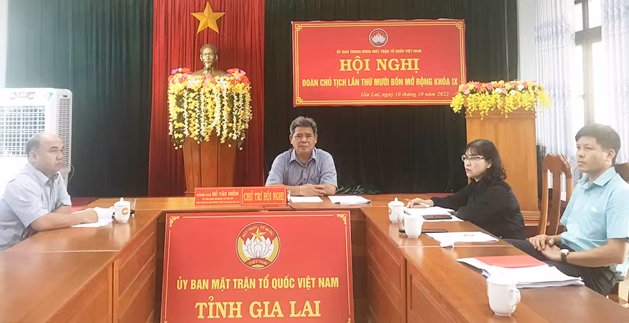 Quang cảnh Hội nghị tại điểm cầu tỉnh Gia Lai. Ảnh: Ngọc Anh