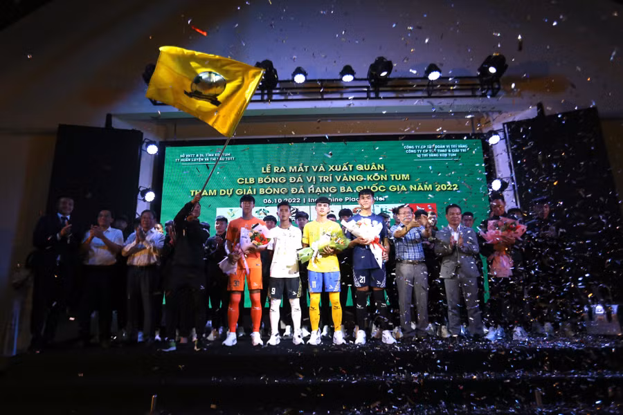 Đội bóng Vị Trí Vàng Kon Tum đặt mục tiêu lên hạng Nhì ở mùa giải 2023 Ảnh Văn Ngọc