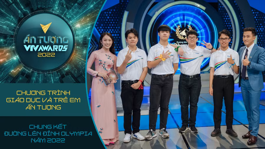 Chương trình “Đường lên đỉnh Olympia 2022” được đề cử hạng mục “Chương trình giáo dục và trẻ em ấn tượng”. Ảnh: VTV