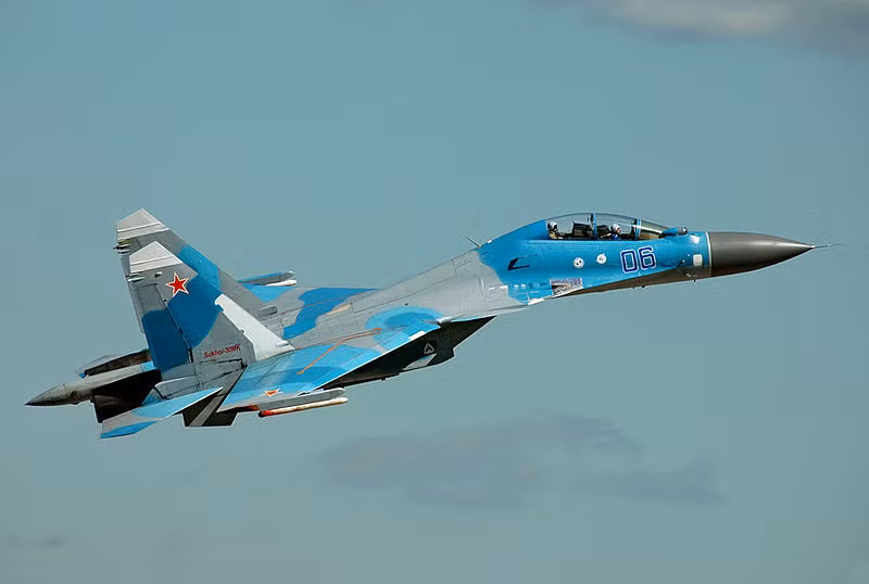 Một chiếc Su-30MK của Không quân Nga. Ảnh Hamodia.