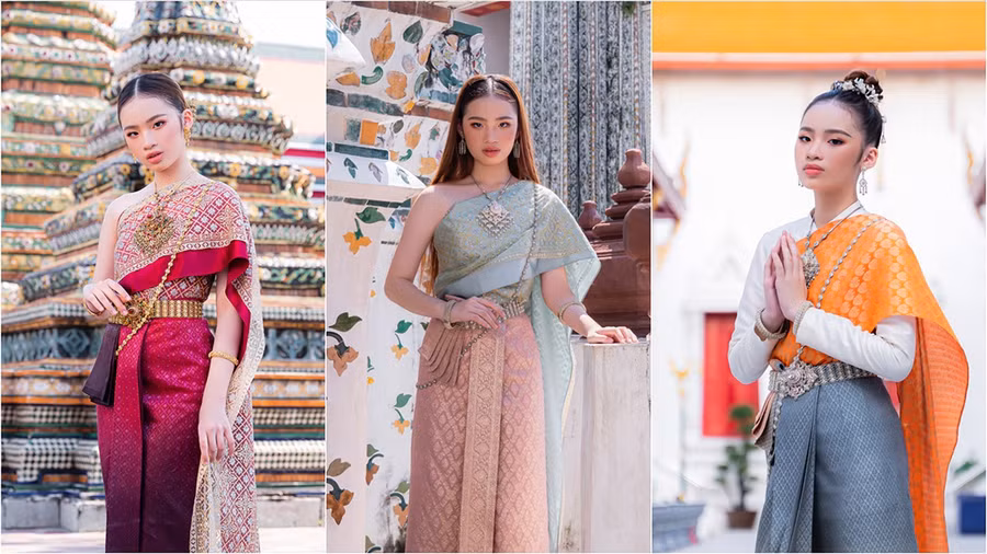 Bảo Hà chụp ảnh giữa nắng gắt đến cháy da khi hóa thân thành công chúa Thái Lan. Ảnh: NSCC