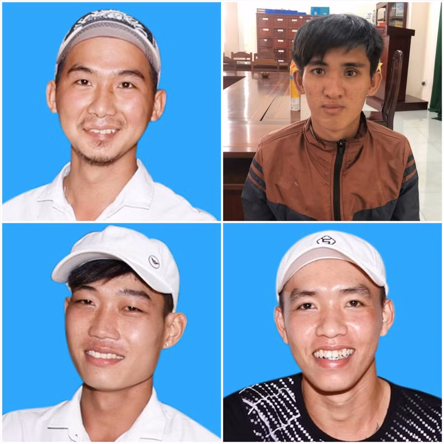 Các đối tượng trong vụ việc. Ảnh công an cung cấp.