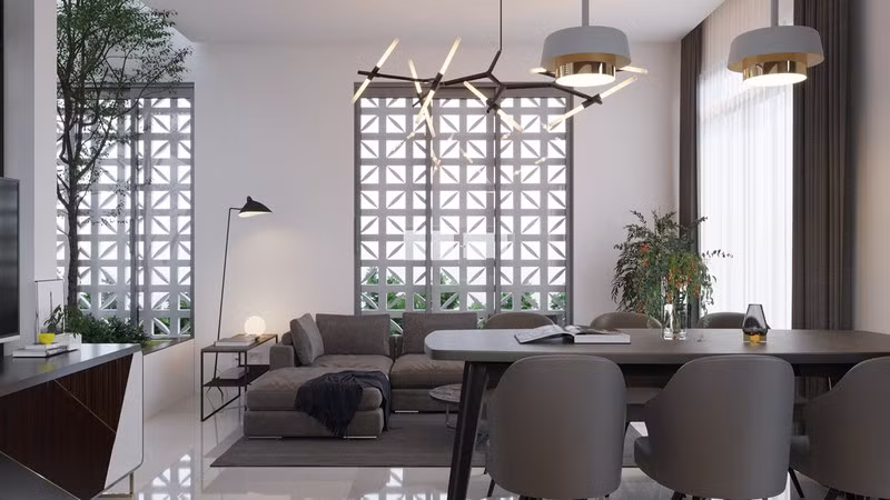 Điểm cộng thứ 2 của căn hộ nhỏ chính là tường làm bằng bông gió, cho phép ánh sáng và gió tự do di chuyển vào nhà. Điểm cộng thứ 2 của căn hộ nhỏ chính là tường làm bằng bông gió, cho phép ánh sáng và gió tự do di chuyển vào nhà.