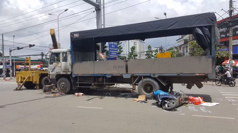 Hiện trường vụ tai nạn.