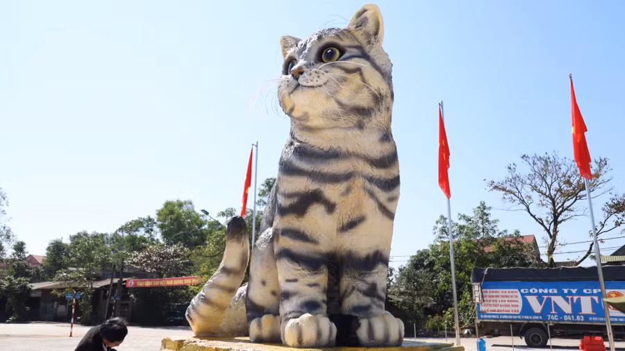  Linh vật Mèo ở H.Triệu Phong, Quảng Trị. Ảnh: Bảo Khánh