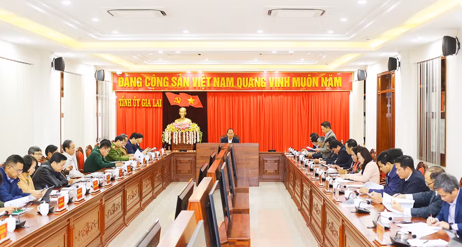  Quang cảnh hội nghị tổng kết công tác nội chính năm 2022, triển khai nhiệm vụ năm 2023. Ảnh: Đăng Vũ