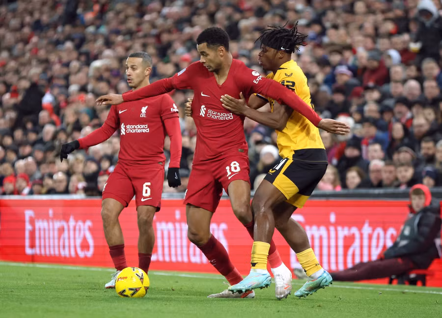 Cody Gakpo trong trận đấu với Wolverhampton tại vòng 3 Cúp FA. Ảnh: REUTERS Cody Gakpo trong trận đấu với Wolverhampton tại vòng 3 Cúp FA. Ảnh: REUTERS