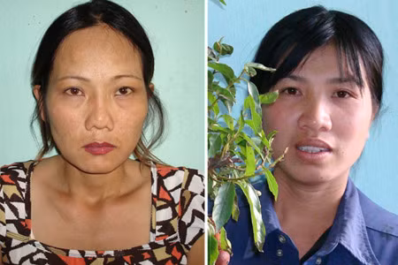 Đối tượng Lê Thị Nga và Trương Thị Thành. Ảnh: Ngọc Linh