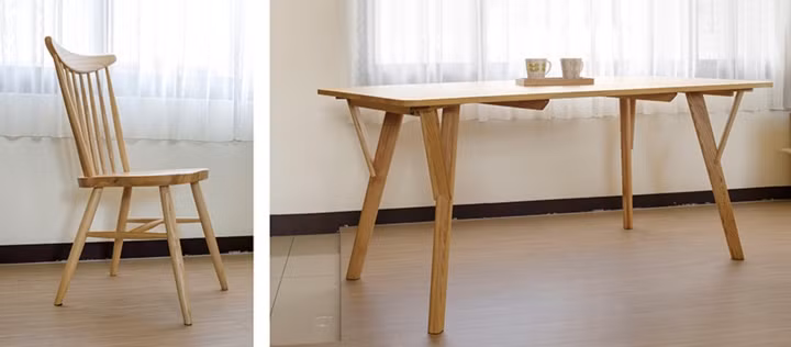  Nội thất làm bằng gỗ tự nhiên an toàn, thân thiện với môi trường, phù hợp với lối sống giản dị, ấm áp của đôi vợ chồng làm nghề giáo.