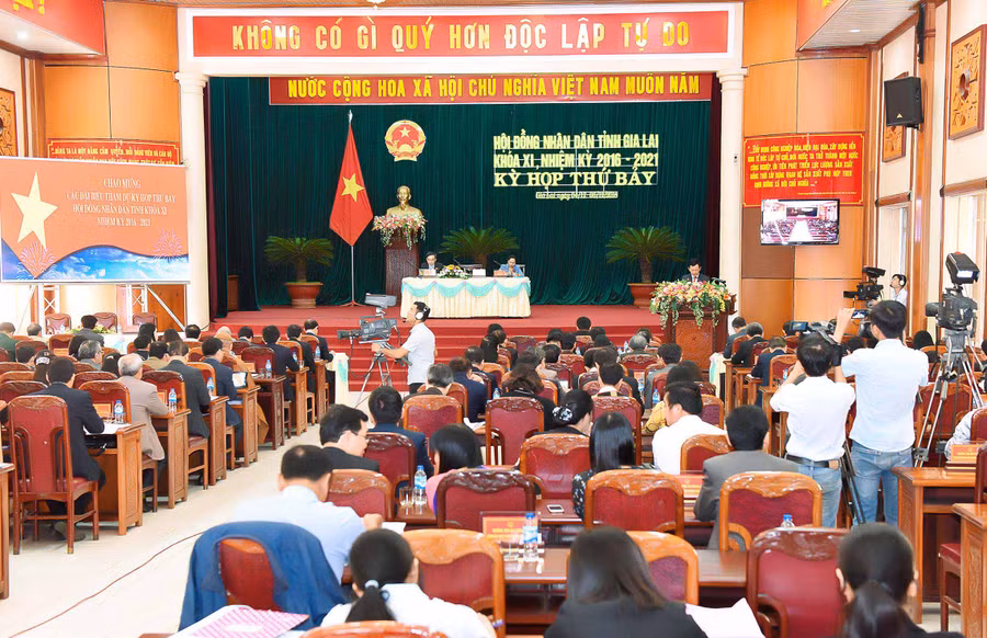 Quang cảnh buổi khai mạc Kỳ họp thứ 7-HĐND tỉnh khóa XI. Ảnh Đức Thụy