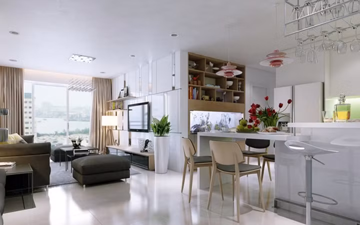 Thiết kế đơn giản trong bố cục, những kết hợp ăn ý về màu sắc đã làm cho không gian nhà bạn trở nên thông thoáng, trẻ trung mà không kém phần hiện đại, sang trọng. Thiết kế đơn giản trong bố cục, những kết hợp ăn ý về màu sắc đã làm cho không gian nhà bạn trở nên thông thoáng, trẻ trung mà không kém phần hiện đại, sang trọng.