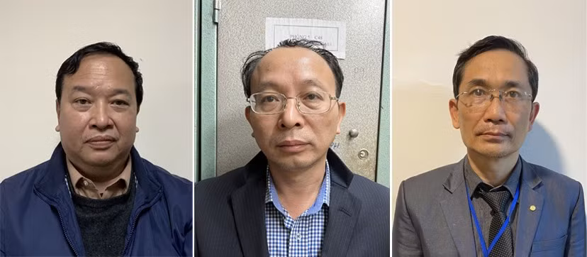 Các bị can lần lượt: Nguyễn Minh Tuấn; Nguyễn Nam Liên; Trịnh Thanh Hùng. Ảnh: Bộ Công an.
