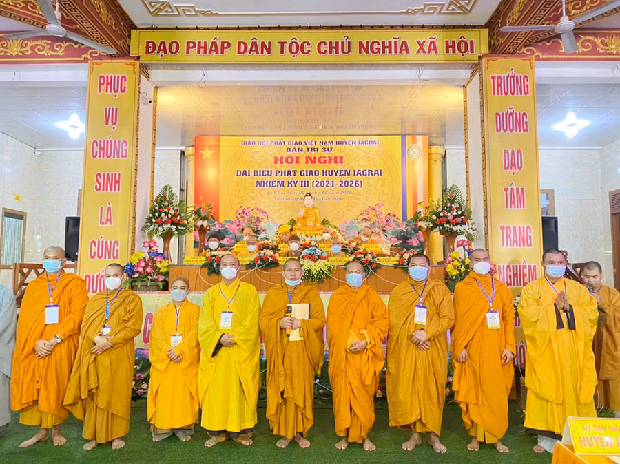  Ra mắt Ban Trị sự Giáo hội Phật giáo Việt Nam huyện Ia Grai khóa III. Ảnh: Thanh Nhật 