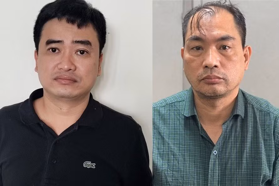 Giám đốc CDC Hải Dương - Phạm Duy Tuyến (bên phải ảnh) và Phan Quốc Việt - Tổng Giám đốc Công ty CP Công nghệ Việt Á. Ảnh: Bộ Công an