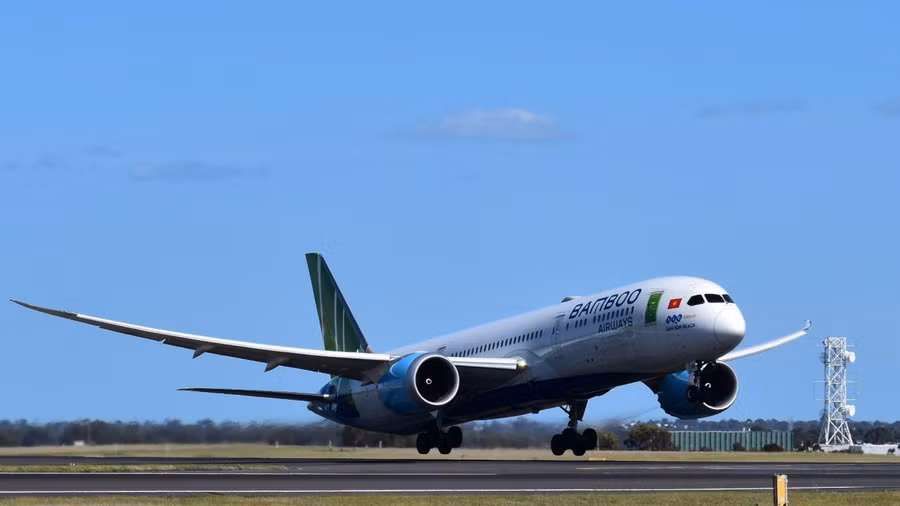 Máy bay của hãng hàng không Bamboo Airways. Ảnh: CTV