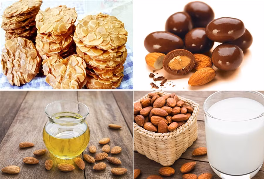 Hạnh nhân giúp bạn hấp thụ hàm lượng vitamin E đáng kể. Đồ họa: Hồng Nhật