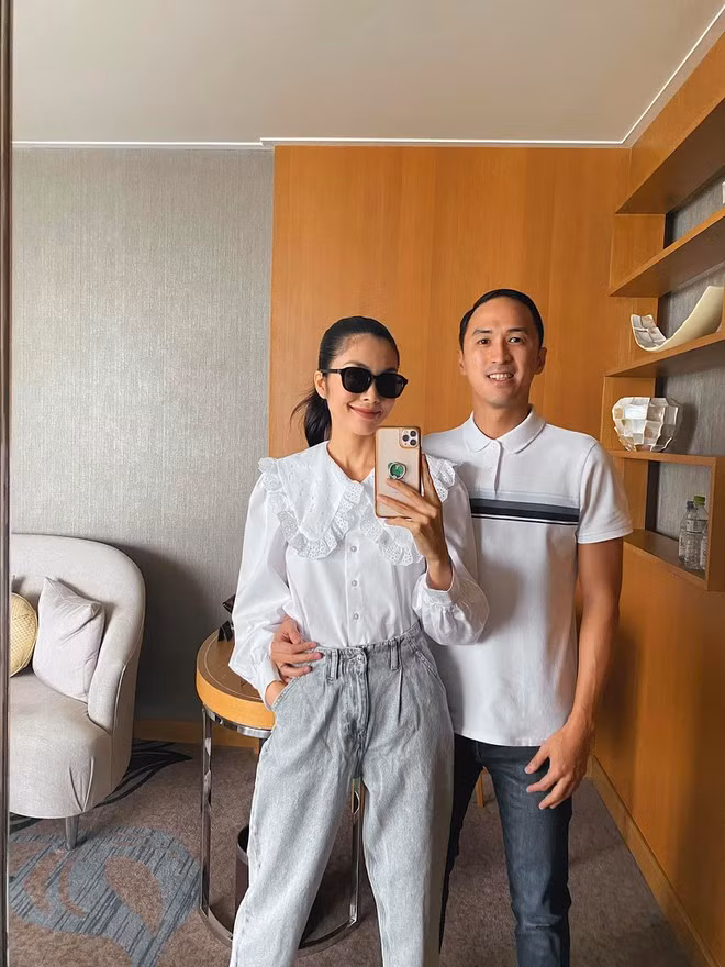 Khoảnh khắc tình cảm của Tăng Thanh Hà và ông xã khiến fan thích thú ẢNH: FBNV