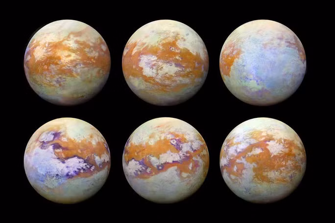 6 bức ảnh về Titan được tàu Cassini gửi về - Ảnh: NASA