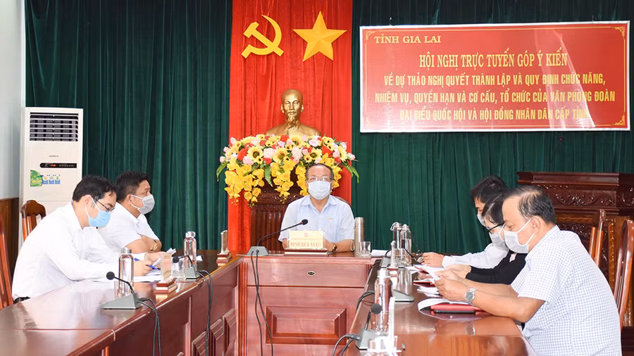 Quang cảnh hội nghị tại điểm cầu Gia Lai. Ảnh: Trần Dung Quang cảnh hội nghị tại điểm cầu tỉnh Gia Lai. Ảnh: Trần Dung