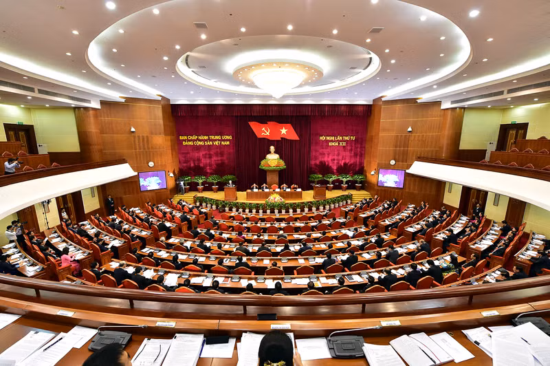 Toàn cảnh phiên khai mạc Hội nghị Trung ương 4 (khóa XII). 