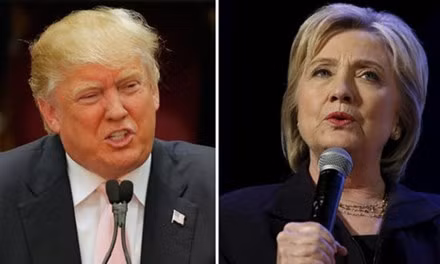 Ứng viên tổng thống đảng Cộng hòa Donald Trump (trái) và đảng Dân chủ Hillary Clinton.