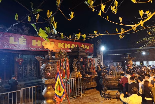 Quang cảnh lễ khai ấn Đền Trần-Xuân Kỷ Hợi 2019. (Ảnh: Thanh Tùng/TTXVN)
